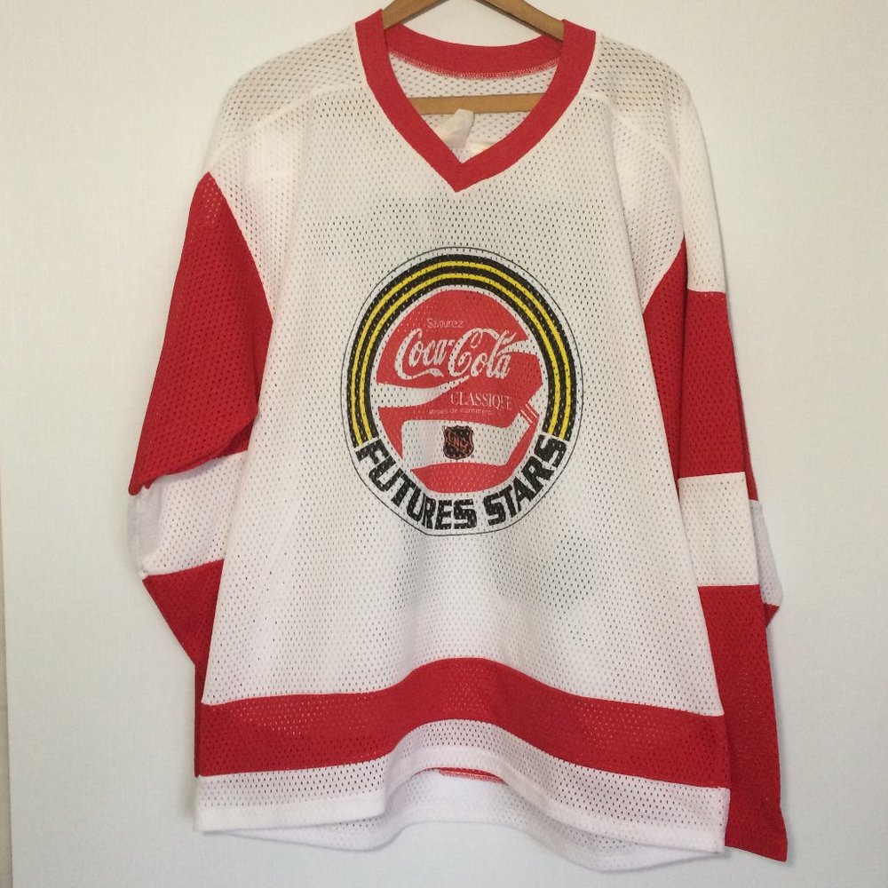 Coca-Cola Coke NHL Futures Stars Mens Cooper Hockey Jersey Large White Red